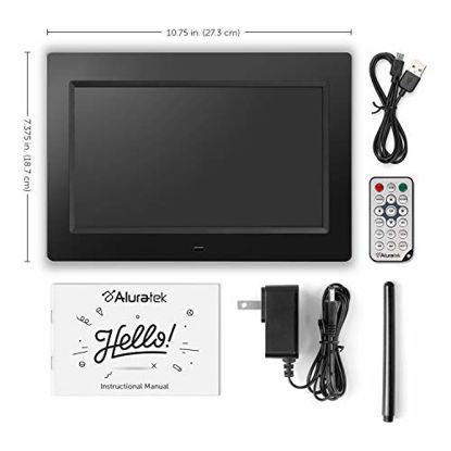 Picture of Aluratek 10" LCD Digital Photo Frame w/4GB Built-In Mem & USB SD/SDHC Support (ADMPF310F) Black