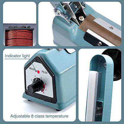 Picture of Metronic 8 inch Impulse Bag Sealer Poly Bag Heat Sealer Sealing Machine Heat Seal Closer with Repair Kit