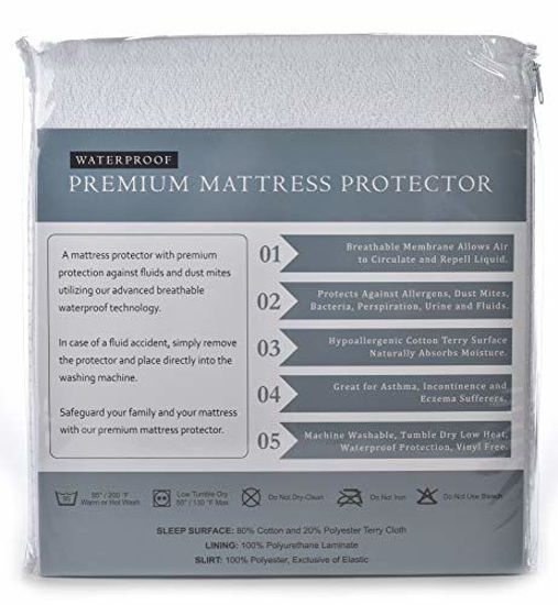 GetUSCart King Mattress Protector, Waterproof, Breathable, Blocks Dust
