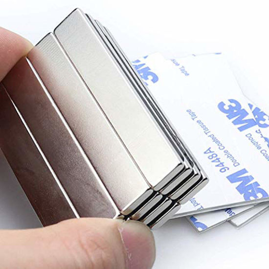 5 Pack 1.5 inch Large Neodymium Block Magnets Strong Rare Earth with Adhesive 