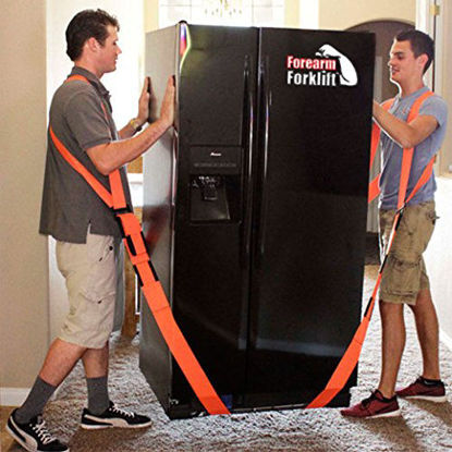 Picture of Forearm Forklift FFMCVP Harness 2-Person Shoulder Lifting and Moving System for Furniture, Appliances, Mattresses or Heavy Objects up to 800 Pounds, Orange