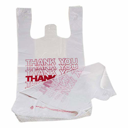 Picture of TashiBox Shopping Bags/Thank You Bags/Reusable and Disposable Grocery Bags - Measures 11.5" X 6.25" X 21", 15mic, 0.6 Mil (308)
