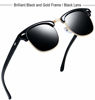 Picture of Joopin Polarized Sunglasses for Women - 2 Pack Retro Brand Designer Mens Sunglasses (Matte Black+Shiny Black)