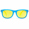 Picture of Kids Polarized Sunglasses TPEE Rubber Flexible Shades for Girls Boys Age 3-10 (Blue Frame/Gold Mirror Lens)