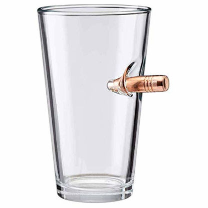 Picture of The Original BenShot Pint Glass with Real Bullet Made in the USA
