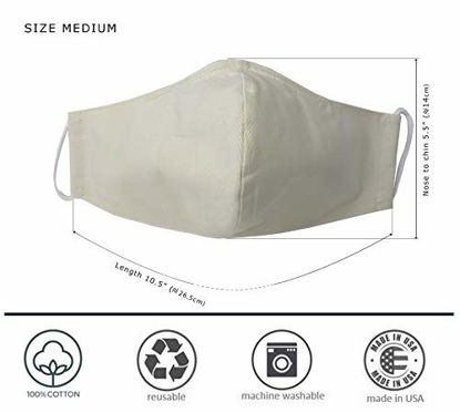 Picture of USA Cloth Face Mask includes 5 Polypropylene Filters, 100% Cotton Adult Face Mask, Double Layers Filter Pocket and Nose Wire for a higher level of protection, Reusable & Washable - Made in USA