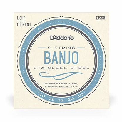 Picture of D'Addario EJS60 Stainless Steel 5-String Banjo Strings, Light, 10-20