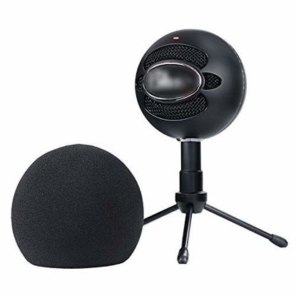 Picture of YOUSHARES Blue Snowball Pop Filter - Customizing Microphone Windscreen Foam Cover for Improve Blue Snowball iCE Mic Audio Quality (Black)