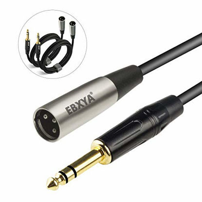 Picture of EBXYA 3ft 1/4" TRS to XLR Male Microphone Mic Cable Balanced with 3-Pin, 2 Packs