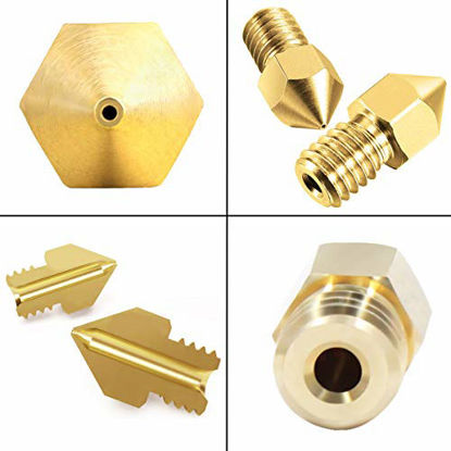 Picture of 0.8MM MK8 Ender 3 Nozzles 10 pcs 3D Printer Brass Nozzles Extruder for Makerbot Creality CR-10 with 3 Needles and Metal Storage Box (0.8mm)