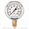 Picture of MEASUREMAN Lead-Free Glycerin Filled Pressure Gauge, 0-160psi, RV Regulator Replacement Pressure Gauge, 2" x 1/4"NPT Lower, Stainless Steel Case, Brass Inside,