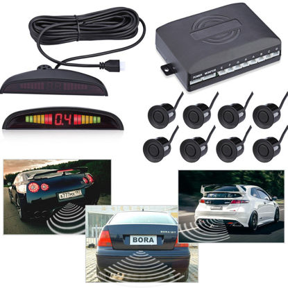 Picture of Auto Parktronic LED Display Reverse Backup Car Parking Radar Monitor Detector System with 8 Car Parking Sensors
