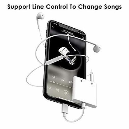 Picture of Headphone Adapter for iPhone 11 Dongle Charger 3.5mm Jack AUX Audio Splitter for iPhone 11/X/XS/Max/XR 7/8/8 Plus Accessory Dongle Headset Cable Convertor Support All iOS Systems-White