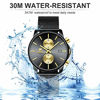 Picture of Mens Watch Fashion Sport Quartz Analog Mesh Stainless Steel Waterproof Chronograph Watches, Auto Date in Gold Hands, Color: Gold Black