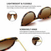 Picture of SUNGAIT Vintage Round Sunglasses for Women Men Girl Classic Retro Designer Style (Polarized Brown Gradient Lens/Amber Frame(Matte Finish)) 1567PG HPKC