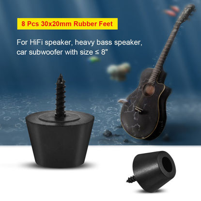 Picture of Speaker Spike Feet Kit,VBESTLIFE 8 Pcs 30x20mm Rubber Feet Anti-Vibration Base Pad Stand for Speaker Guitar Amplifier w/Screws