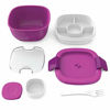 Picture of Bentgo Salad BPA-Free Lunch Container with Large 54-oz Salad Bowl, 4-Compartment Bento-Style Tray for Salad Toppings and Snacks, 3-oz Sauce Container for Dressings, and Built-In Reusable Fork (Purple)