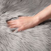 Picture of Ashler Ultra Soft Fluffy Area Rug Faux Fur Sheepskin Carpet Chair Couch Cover for Bedroom Floor Sofa Living Room, Grey 2 x 3 Feet