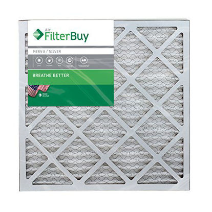 Picture of FilterBuy 20x21.5x1 MERV 8 Pleated AC Furnace Air Filter, (Pack of 2 Filters), 20x21.5x1 - Silver