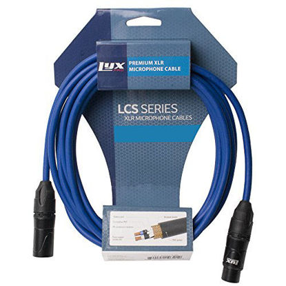 Picture of LyxPro 150 Feet XLR Microphone Cable Balanced Male to Female 3 Pin Mic Cord for Powered Speakers Audio Interface Professional Pro Audio Performance and Recording Devices - Blue