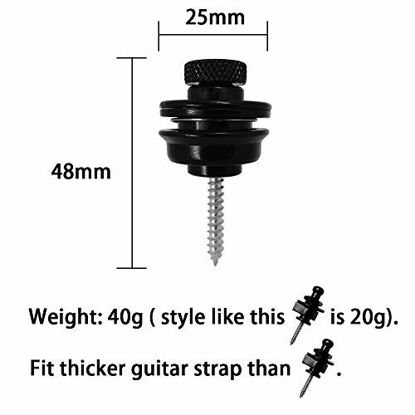 Picture of Wolfride 4PCS Guitar Strap Locks Bass Strap Lock Buttons Black
