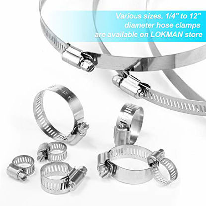Picture of LOKMAN Duct Clamp, 3 Inch Stainless Steel Hose Clamp Adjustable Diameter 75-90mm Worm Drive Fuel Line Clamp for Plumbing Dryer vent Automotive Mechanical Agriculture, Pack of 4 (3 Inch)
