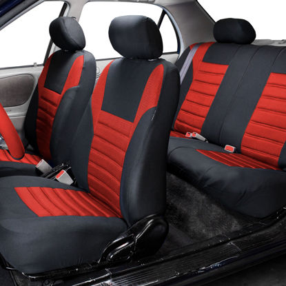 Picture of FH Group FB068RED115 Universal Car Seat Cover (Premium 3D Air mesh Design Airbag and Rear Split Bench Compatible Red)