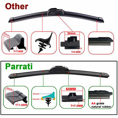 Picture of PARRATI Premium All-Season Windshield Wiper Blades OEM QUALITY 26"+17" (Set of 2)