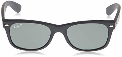 Picture of Ray-Ban New Wayfarer Classic, Rubber Black Frame/Polarized Green Lens