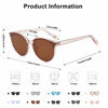 Picture of SOJOS Fashion Round Sunglasses for Women Men Oversized Vintage Shades SJ2057 with Clear Frame/Brown Lens