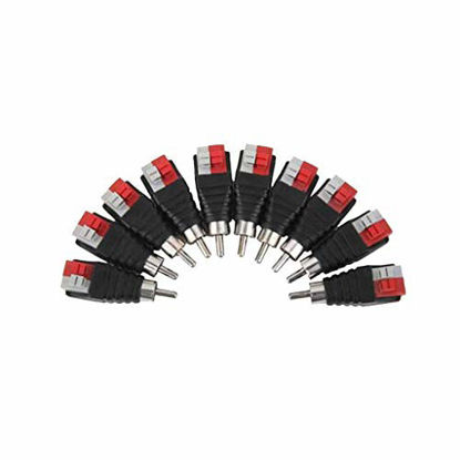 Picture of Lollipop Speaker Wire Cable to Audio Male RCA Connector Adapter Jack Plug 10pcs/Set