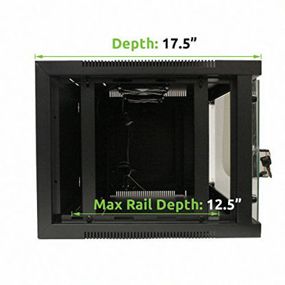 Picture of NavePoint 9U Basic IT Wall Mount Network Server Data Cabinet Rack Glass Door Locking Black