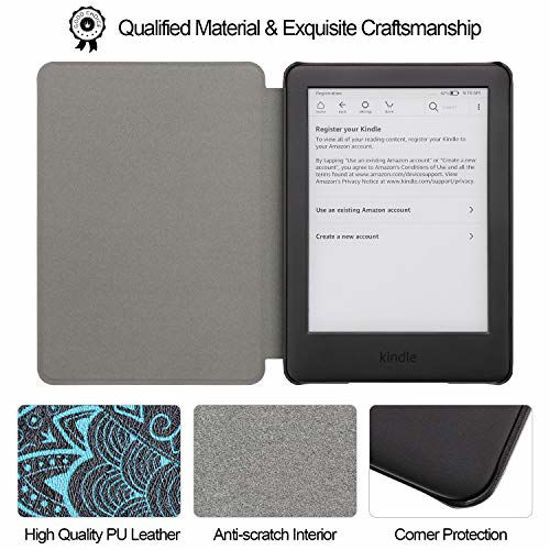 Picture of WALNEW Cover Case for All-New Kindle 10th Gen 2019 Released (Model No. J9G29R) - Slim Auto Wake/Sleep Protective Case for Kindle 2019 (Will Not Fit Kindle Paperwhite or Kindle Oasis), Blue Flowers
