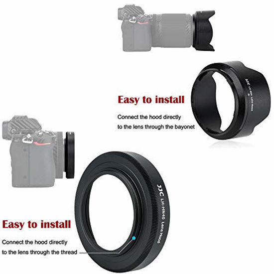 Picture of (1+1) Screw on + Bayonet Lens Hood Shade for Nikon Z50 Dual Lens Kit (Nikkor Z DX 16-50mm & 50-250mm) Replaces HN-40 and HB-90A Lens Hood