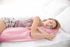 Picture of Love's cabin Body Pillow Cover, 20x54 inches Pink Soft Satin Body Pillow case with Envelope Closure, Silky Slip Cooling Body Pillow Pillowcases for Hair and Skin