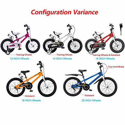 Picture of RoyalBaby Kids Bike Boys Girls Freestyle BMX Bicycle with Training Wheels Gifts for Children Bikes 14 Inch Red