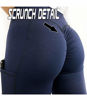 Picture of KIWI RATA Women Scrunch Butt Yoga Pants High Waist Sport Workout Leggings Trousers Tummy Control Tights (# 2 Upgraded Fabric Navy (Sides Pockets), Medium)