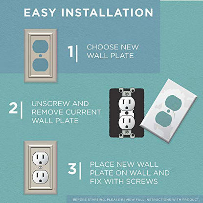 Picture of Franklin Brass W35225-SN-C Classic Architecture Triple Toggle Switch Wall Plate / Switch Plate / Cover, Satin Nickel