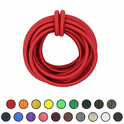 Picture of SGT KNOTS Marine Grade Shock Cord - 100% Stretch, Dacron Polyester Bungee for DIY Projects, Tie Downs, Commercial Uses (9/32" x 100ft, Red)