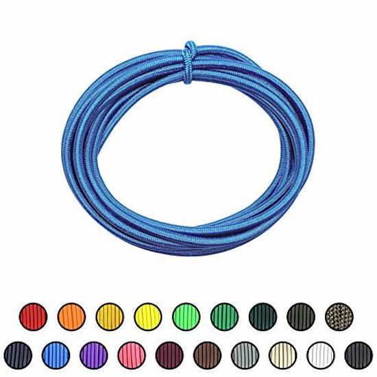 SGT KNOTS Marine Grade Shock Cord - 100% Stretch, Dacron Polyester Bungee  for DIY Projects, Tie Downs, Commercial Uses (7/32 x 500ft, RoyalBlue)