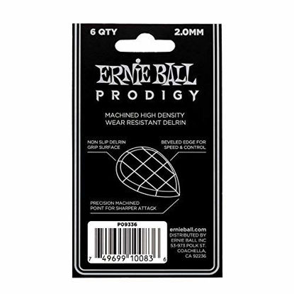 Picture of Ernie Ball 2.0mm White Teardrop Prodigy Guitar Picks (P09336)