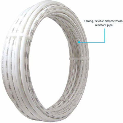 Picture of SharkBite U880W300 PEX Pipe 1 Inch, White, Flexible Water Pipe Tubing, Potable Water, Push-to-Connect Plumbing Fittings, 300 Feet Coil of Piping