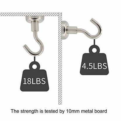 Picture of MHDMAG Magnetic Hooks Refrigerator,Cruise Ship Accessories, 18LBS Super Magnets with Neodymium Rare Earth for Hanging, Door Holder, Keys, Home, Office, Refrigerators, BBQ, Pack of 20