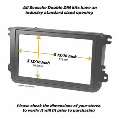 Picture of Scosche HY1612B Compatible with 2007-12 Hyundai Santa Fe ISO Double DIN & DIN+Pocket Dash Kit, Non-Nav Models Black