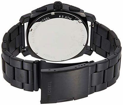 Picture of Fossil Men's Machine Chrono Quartz Stainless Chronograph Watch, Color: Black (Model: FS4552IE)