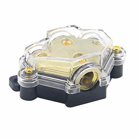 GetUSCart RKURCK 3 Way Power Distribution Block, 0/2/4 AWG Gauge in, 4