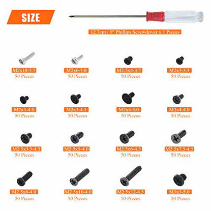 Picture of HELIFOUNER 800 Pieces Laptop Notebook Computer Screw Replacement Repair Kit, Electronic Repair Screws for SSD, Laptop Notebook Computer