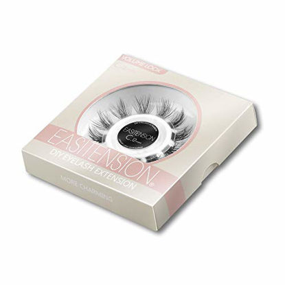 Picture of DIY Eyelash Extension, 3D Effect Glue Bonded Band Individual Lash 12 Clusters Volume Lashes Set, Home Eyelash Extension, C curl Lashes Pack (14MM)