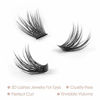 Picture of DIY Eyelash Extension, 3D Effect Glue Bonded Band Individual Lash 12 Clusters Volume Lashes Set, Home Eyelash Extension, C curl Lashes Pack (14MM)