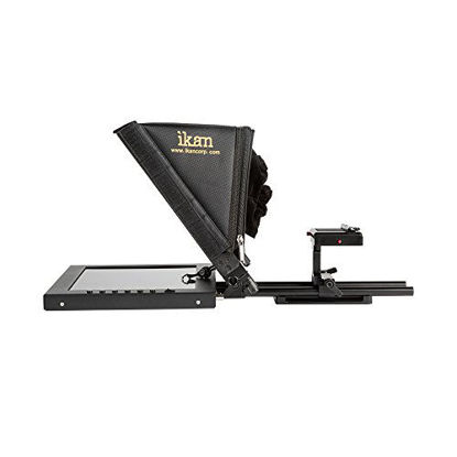 Picture of Ikan 12-inch Portable Teleprompter Kit, Adjustable Glass Frame, Easy to Assemble, Extreme Clarity (PT1200) - Black